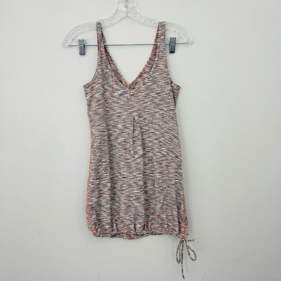 Lucy Tech Brown And Coral Ruched Athletic Tank Women’s Size M - Picture 5 of 6